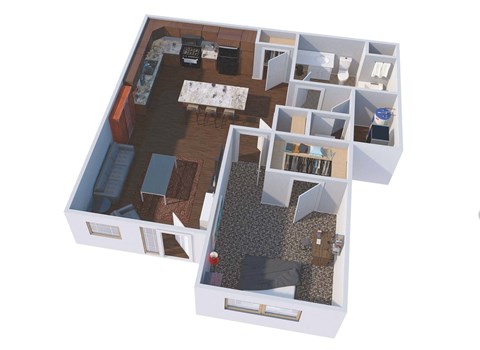 a floor plan of a house royalty free 3d model preview no. 1